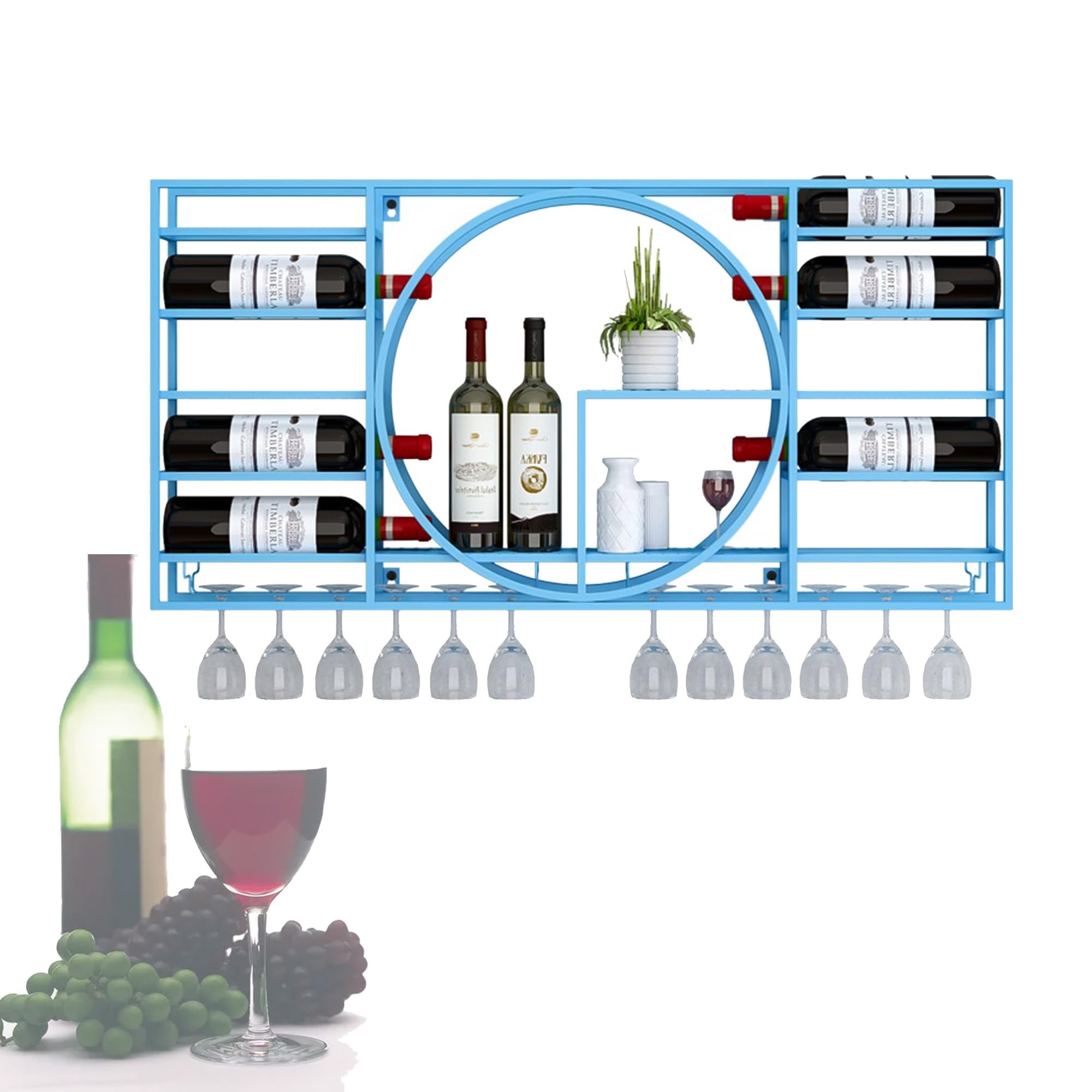Cuisine encombrée ? Adoptez ce meuble de rangement mural en métal pour vos bouteilles et verres