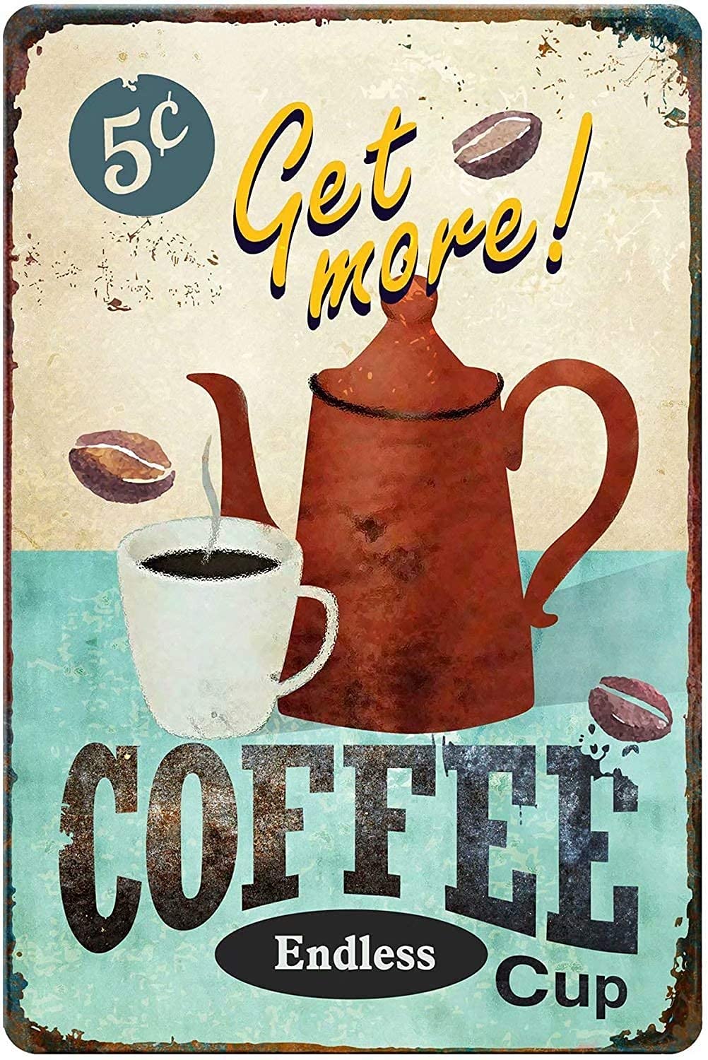 Home Decor Pub Bar Vintage Plaque Retro Sign Coffee Menu Board Metal Tin Plate e