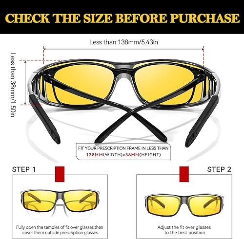 Miniatura 3 de TJUTR TN2511 - Lentes de conducción de visión nocturna para hombres y mujeres, lentes amarillas polarizadas antirreflejos para noche TN2511