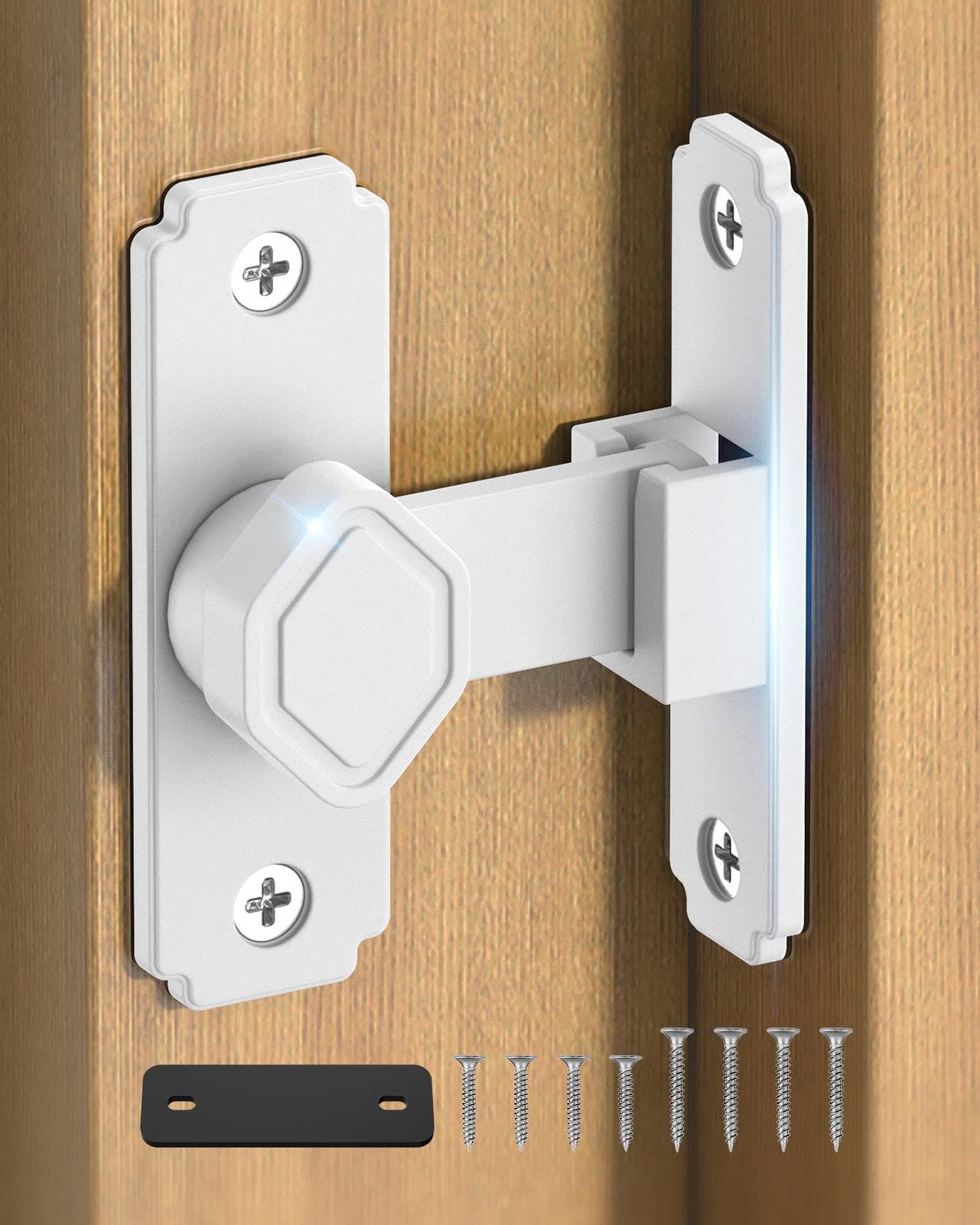 MeBantoo 90 Degree Barn Door Latch with Thickened Spacer for Barn, Cabinet