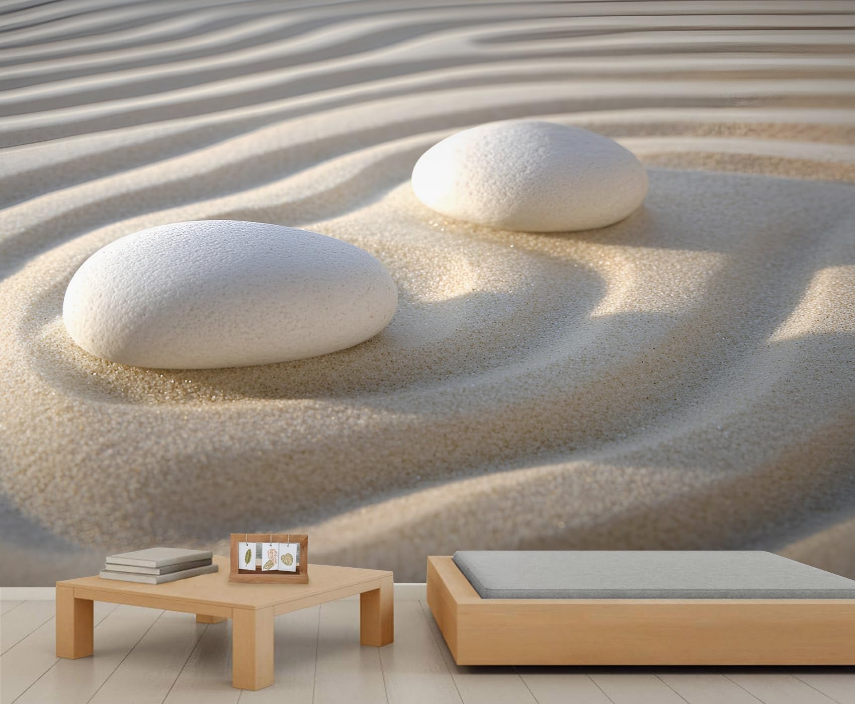 Zen Mural, Wellness Rock Mural Wallpaper, Minimalist Wallpaper for Living Room, Zen Wall Murals,200x140cm (Not Peel n' Stick)