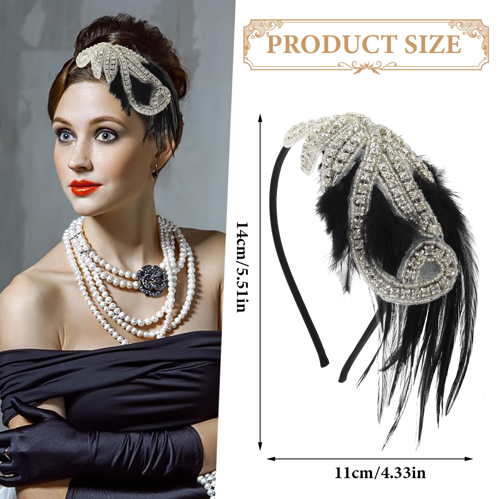 Hoofdband met strass flapper | Art Deco Roaring 20s-zendspoel - België Hoofdband met strass flapper | Art Deco Roaring 20s-zendspoel - België