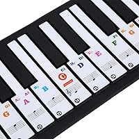 Vista 1 de Adhesivo para piano de 61/88 teclas para teclado, nota musical, pegatina extraíble para Biginners Piano Note Label (coloreado)