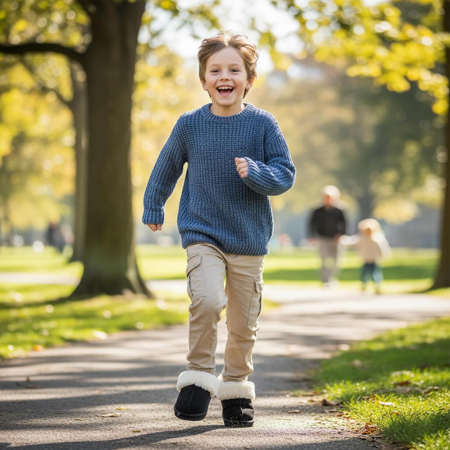 OOW Kids Slippers Girls Boys Fuzzy Memory Foam House Slippers Winter Warm Plush Lined Home Shoes Soft Bedroom Indoor Outdoor - Image 7