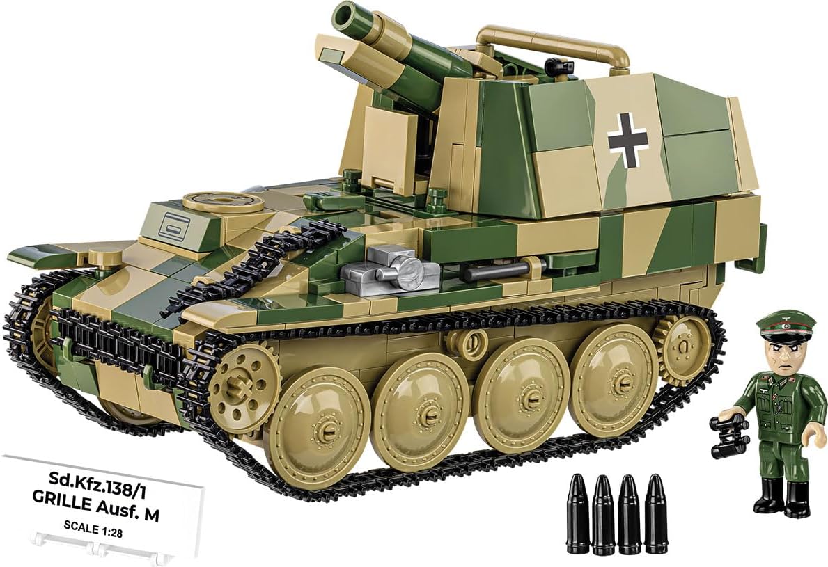 COBI Historical Collection WWII STURMPANZER 38(t) Grille Ausf. M Building Set, 720 Pieces