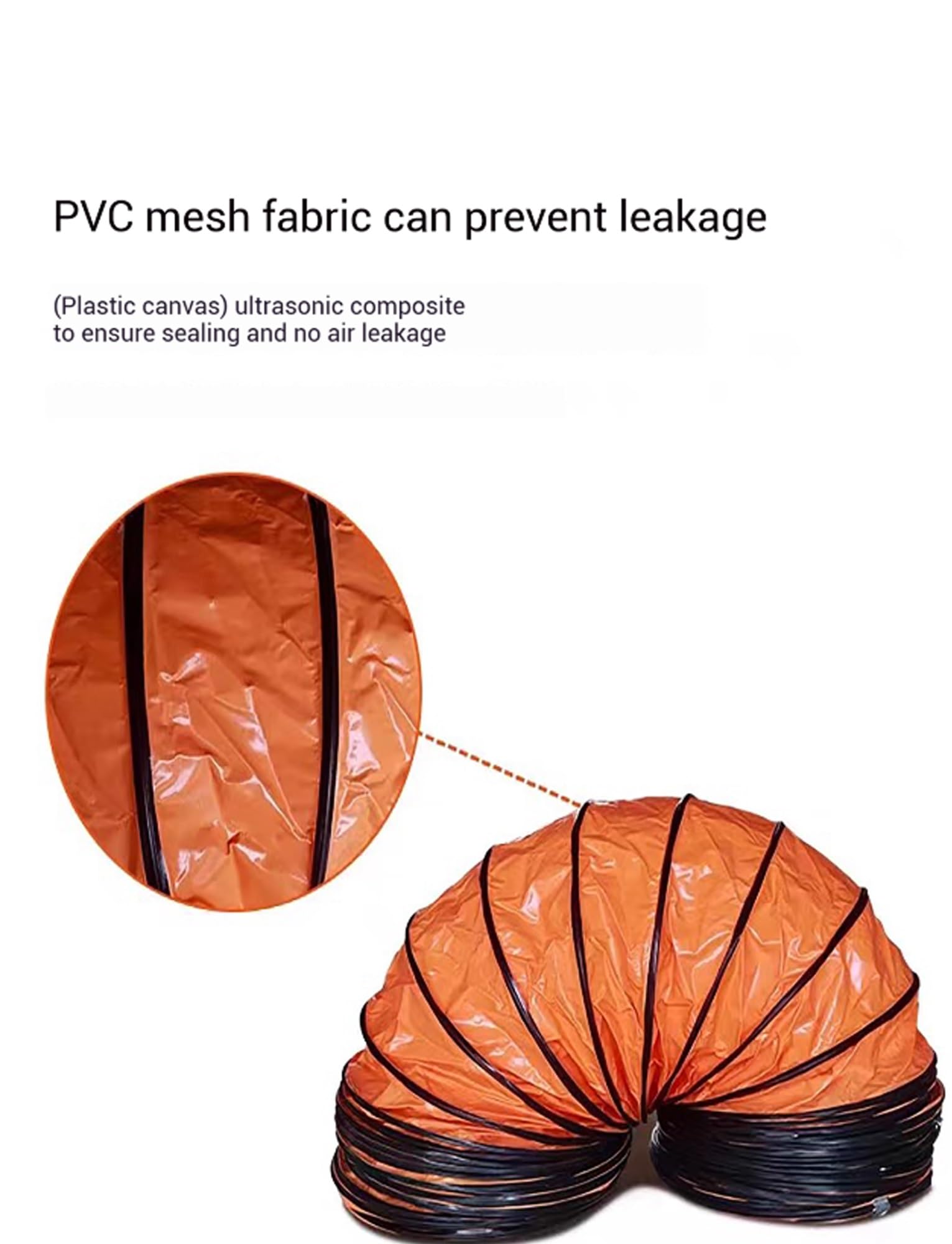 Manguera flexible para ventilación, conducto de extracción de PVC con cuerda ajustable y anillos en D, ideal para sopladores y ventiladores, diseño flexible, 3 m de longitud