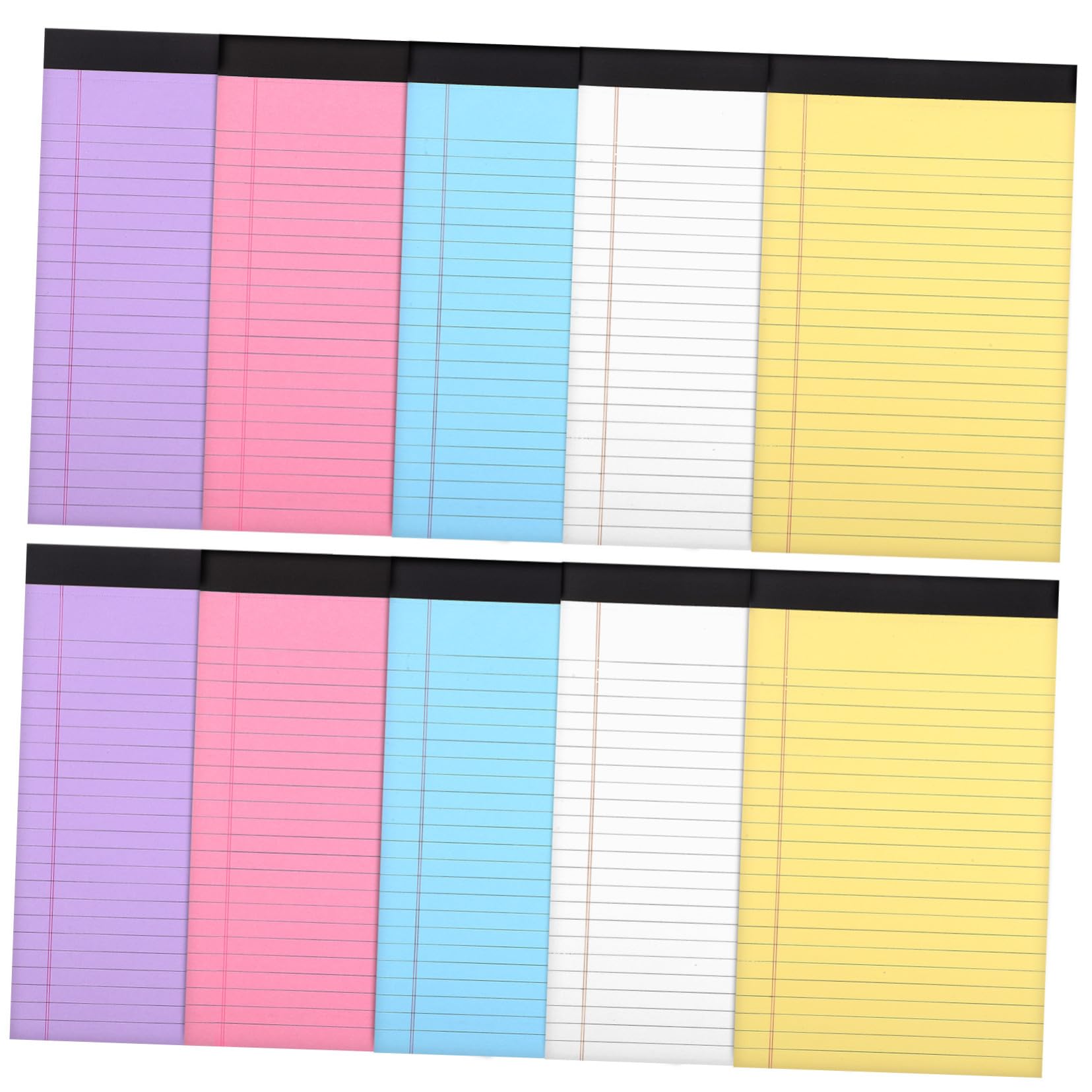 Kleine Notizblöcke 10 Stück-Pack A5 Papier, Linierte Schreibblöcke | Farbige Blätter, 50 Blatt Je Block, Punktiertes Design, Notebook Unterlage für Einschulung Feier