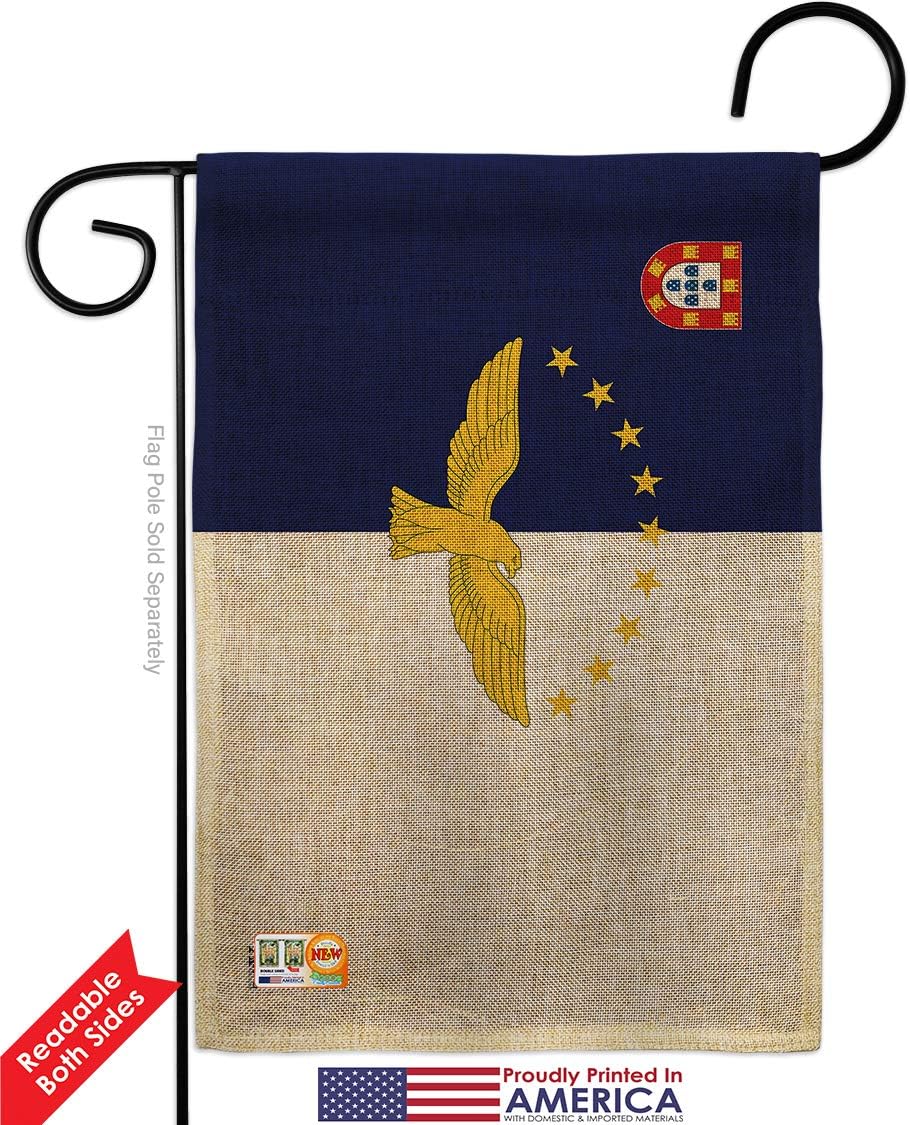 Azores Burlap Garden Flag Regional Nationality Nation International World Country Particular Area Small Decorative Gift Yard House Banner Double-Sided Made In USA 13 X 18.5