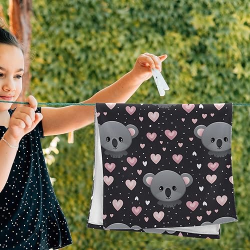 Vista 157 de Juego de 2 toallas de baño de color morado, remolques de mano de lobo, toallas de baño, toallas suaves y absorbentes para baño, cocina, gimnasio