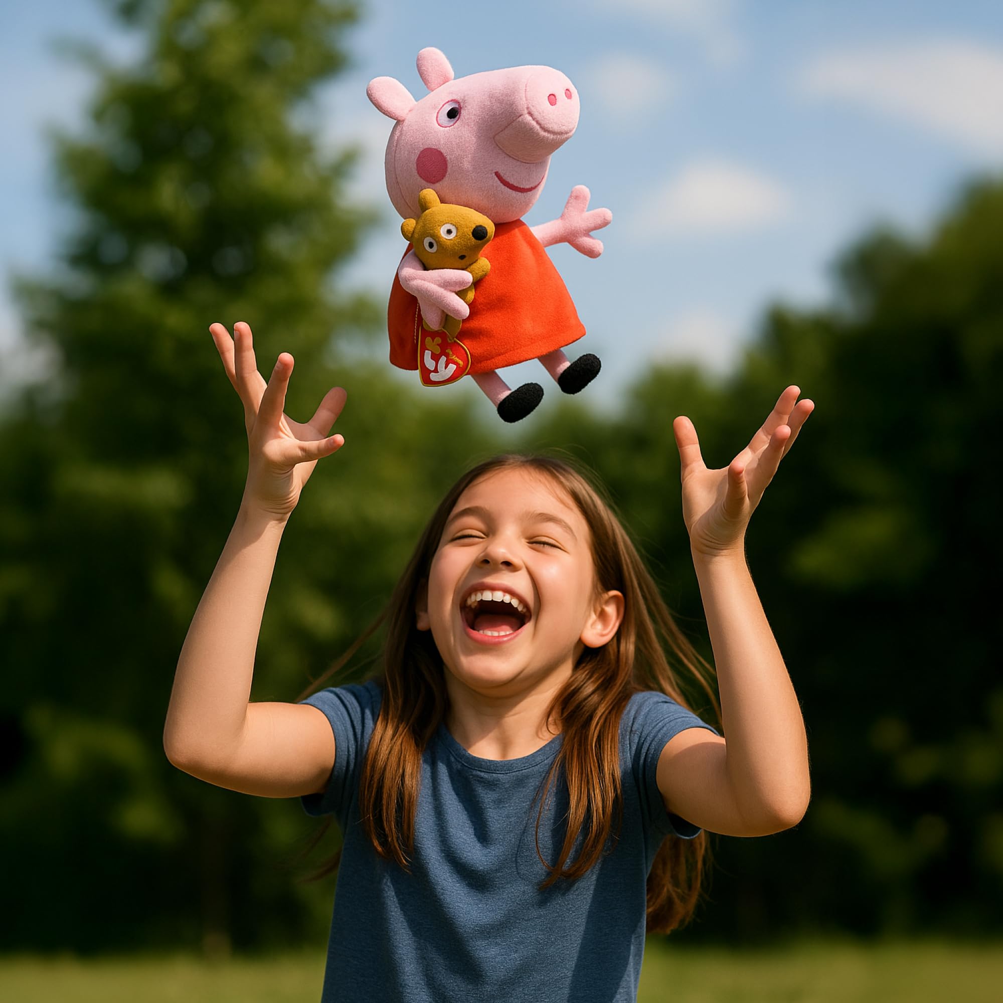 Ty Beanie Babies - Floppy, Collezione Peppa Pig, Peppa Pig, Morbido Peluche da Collezionare, Idea Regalo per Grandi e Piccini - 20 cm - T46128