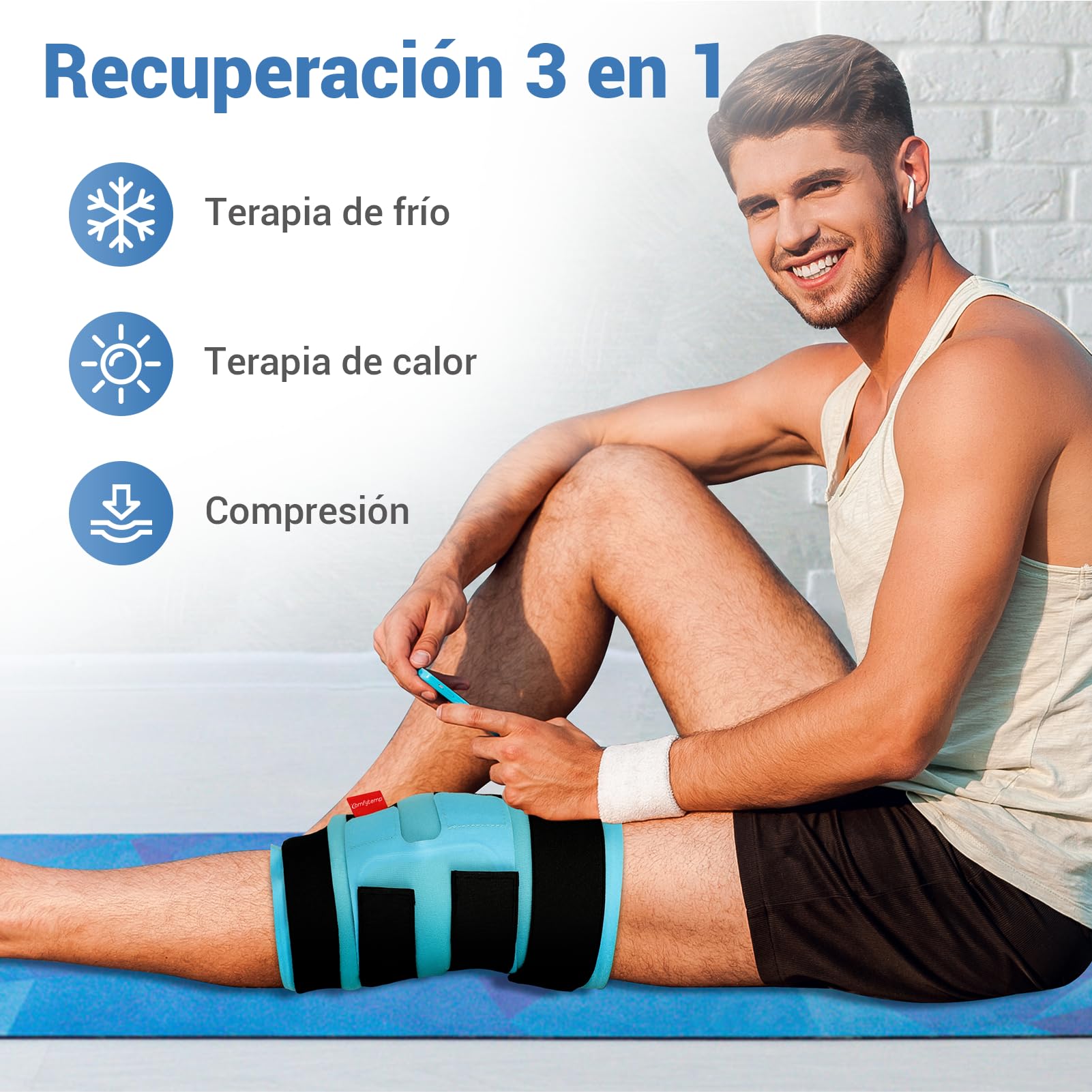 Comfytemp Bolsa de Hielo para Aliviar el Dolor de Rodilla, Bolsa Gel Frio Reutilizables, Terapia de Frío o Calor, para Lesiones en La Rodillas, Contusione, Hinchazón, Cirugía de Reemplazo de Rodilla