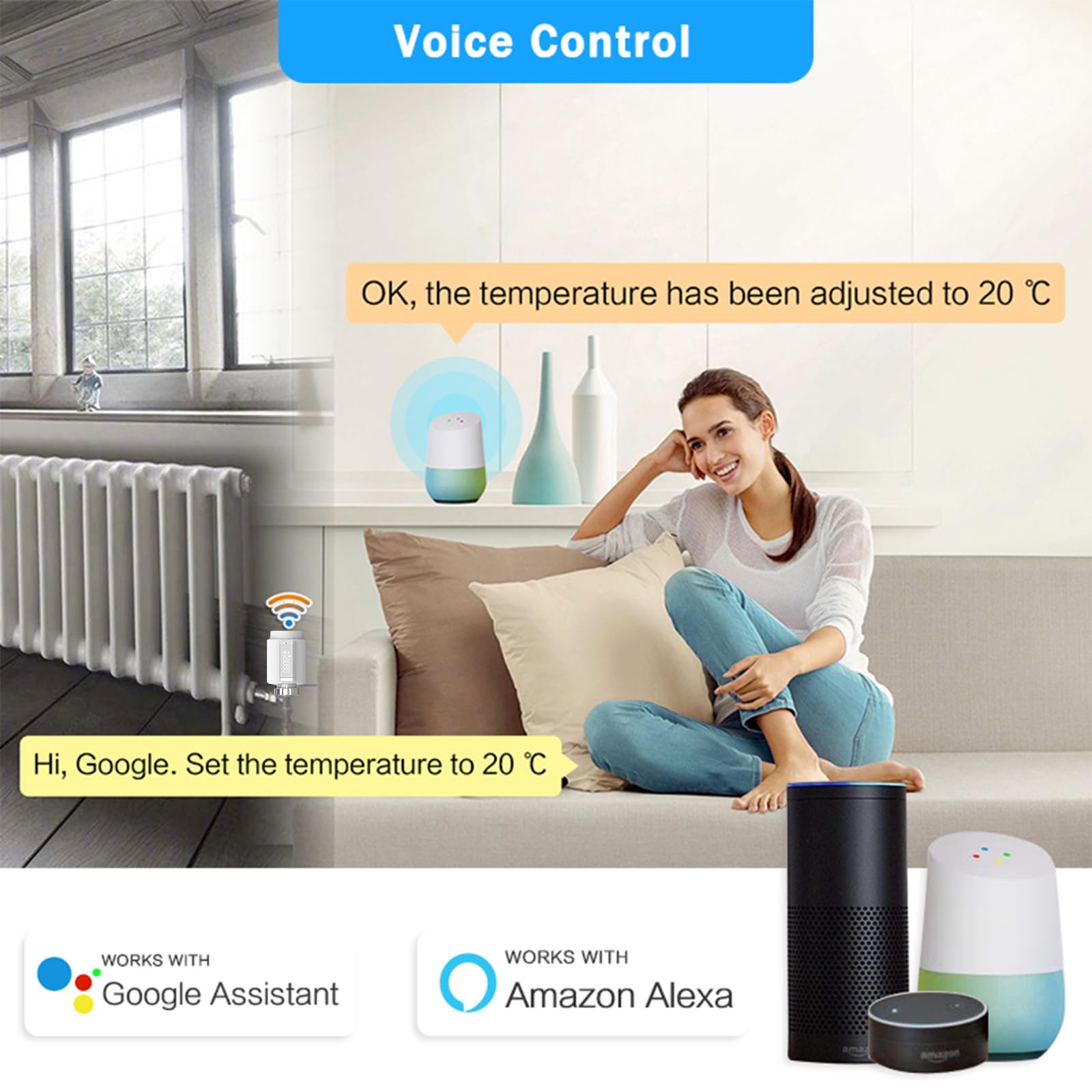 Válvula TRV Zigbee, termostática Inteligente para radiador