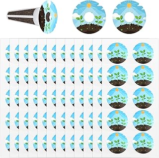 120pcs Plant Grow Stickers, Green Hydroponic Garden Labels PVC Round Gro...