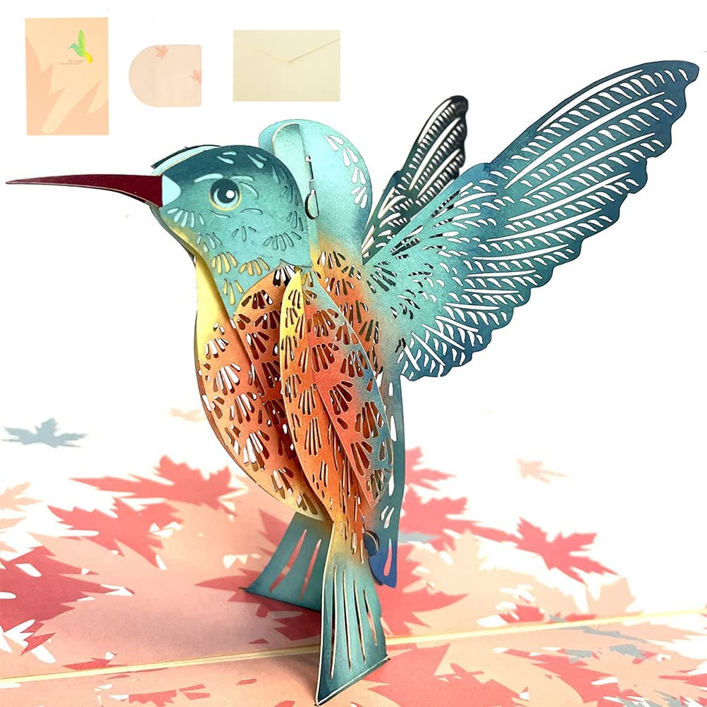 3D Kolibri Pop-Up Karte – Handgefertigte Grußkarte Mit Umschlag Für Geburtstag, Vatertag, Besondere Anlässe