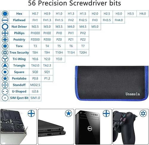 Miniatura 2 de Kit de herramientas de reparación de computadora 80 en 1 con alfombrilla magnética, juego de destornilladores de precisión para laptop, kit de