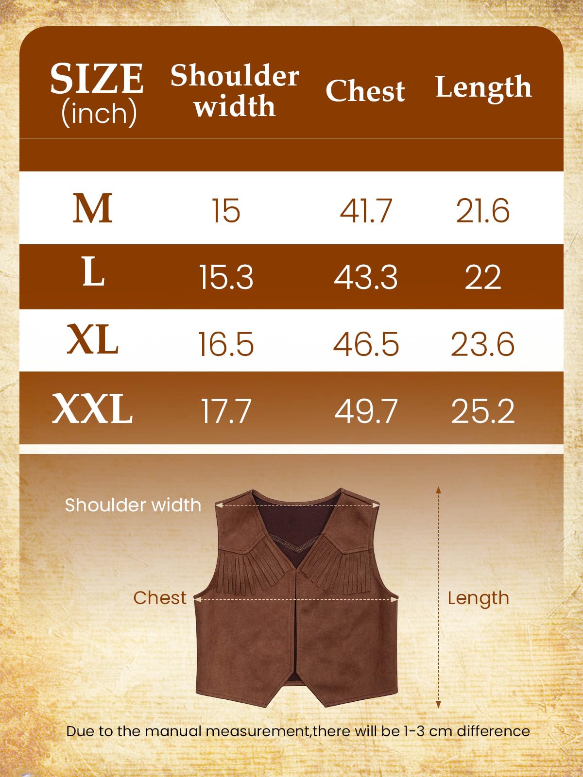 Wildarms Gilet da cowboy occidentale da uomo, perfetto per Halloween, carnevale e feste a tema