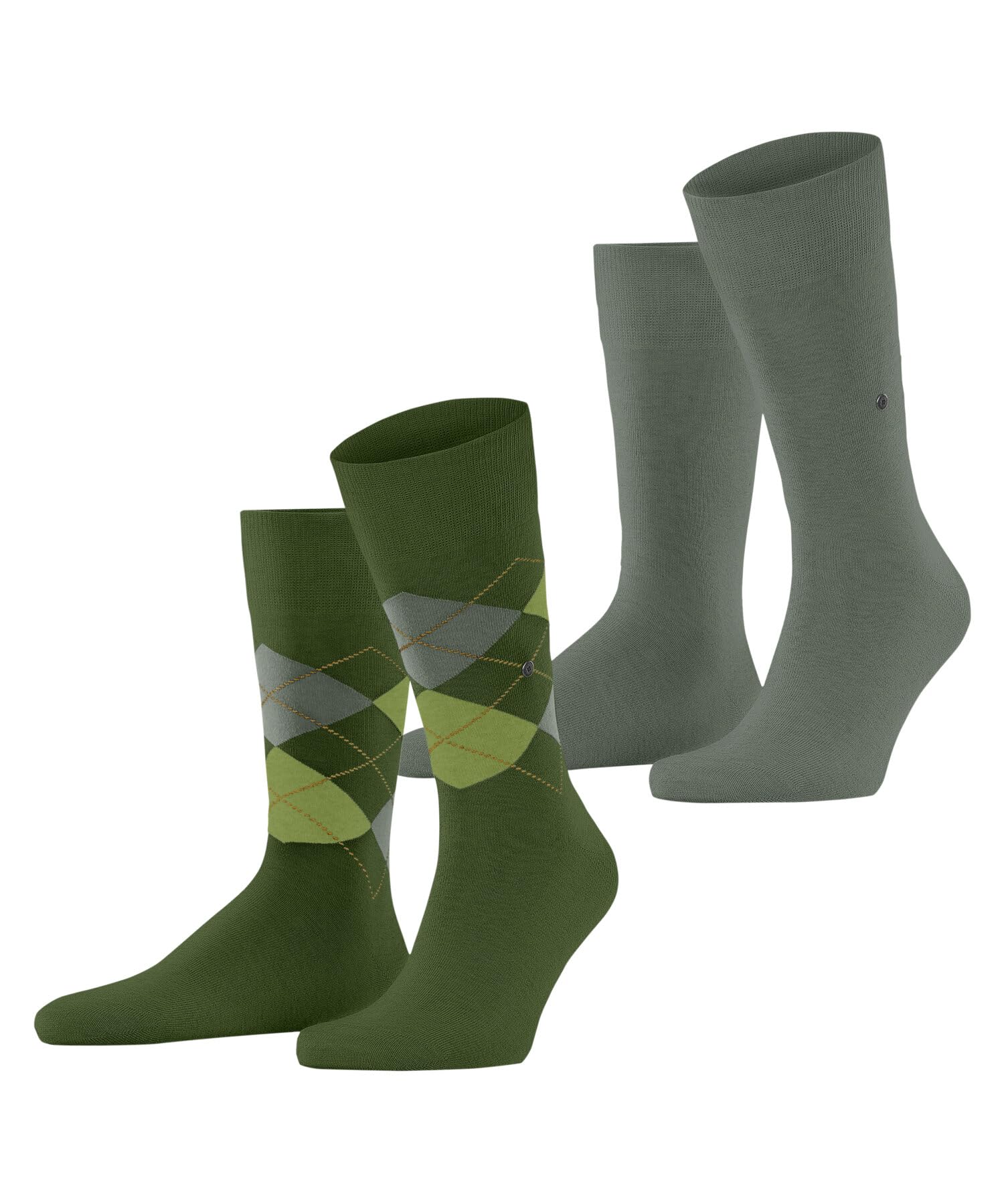 Burlington Men's Everyday Mix Multipack M So Cotton Patterned 2 Pairs Socks, Green Fir 7656, 6.5-11