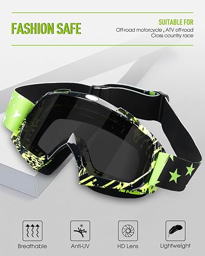 Vista 40 de Dirt Bike Goggles Motorcycle Gear ATV Riding Motocross Dirtbike 4-Wheeler Accessories Ski Fit Over The Glasses