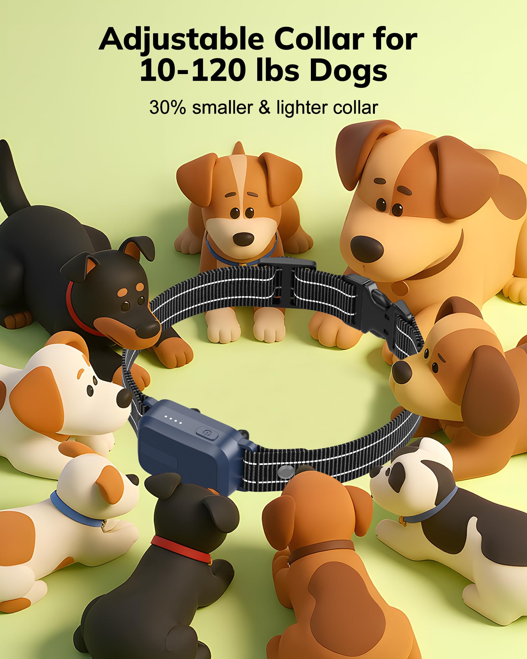 Dog Shock Collar - 4500FT Dog Training Collar with Remote, IPX8 Waterproof Electric Dog Collar with 4 Training Modes, Rechargeable eCollar for Small Medium Large Dogs 10-120lbs(NBU) - 5