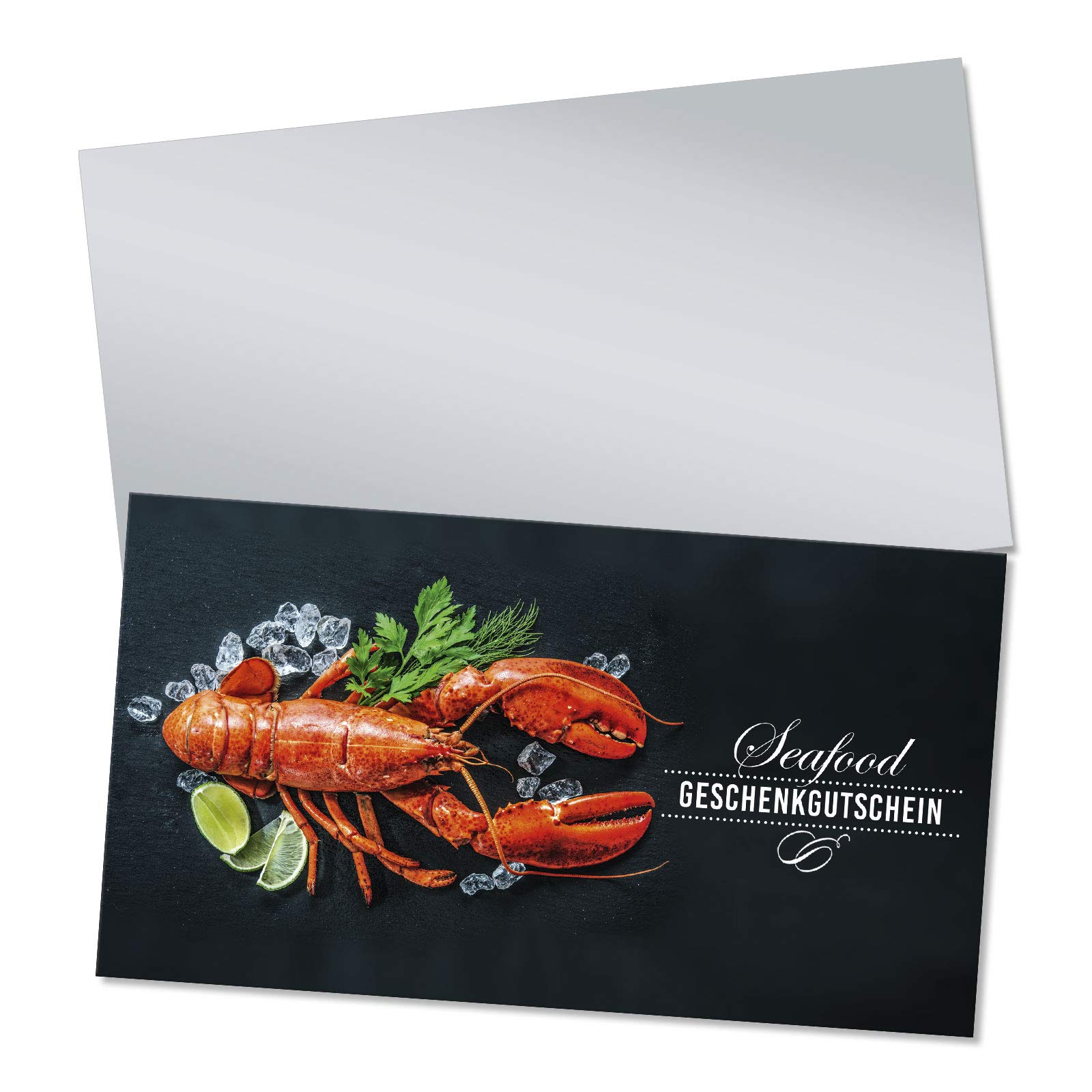 Gutschein-Set. 100x Gutschein + Kuvert. Für Fischgeschäft Fischzucht blanko zum selber Ausfüllen.