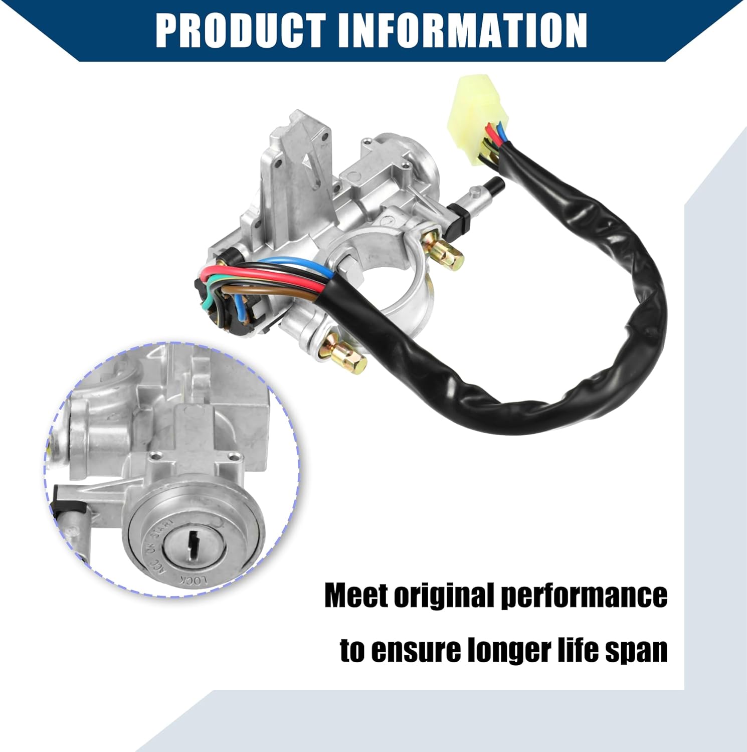 No.MB894755 Ignition Switch Starter with Keys for Mitsubishi L200 Cyclone Mighty Max 1986-1994 / Inner/Durable / 1 Set
