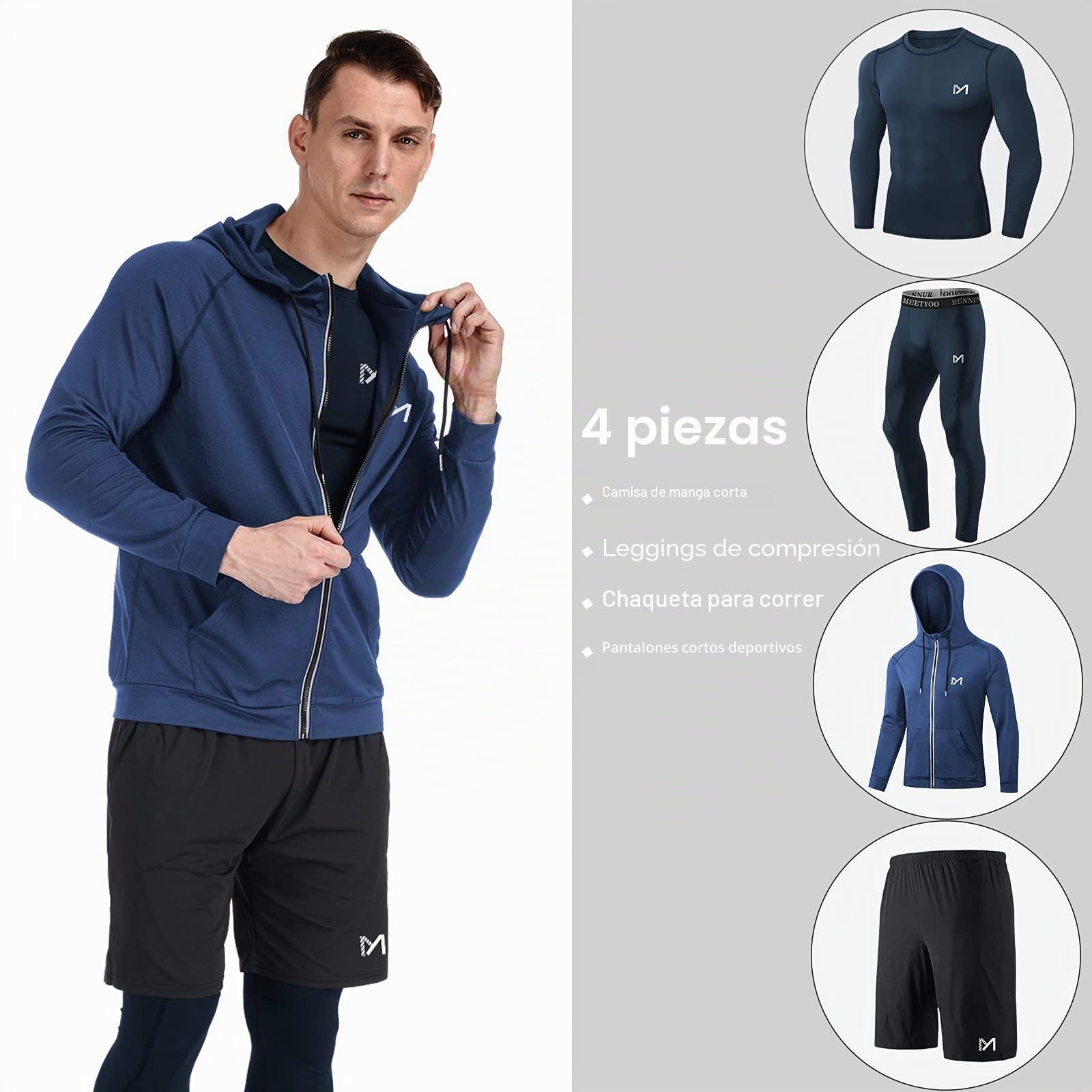 MEETYOO Kompressionsshirt Herren Set Kompressionsshirt Herren Set Hombre (Pack de 1)