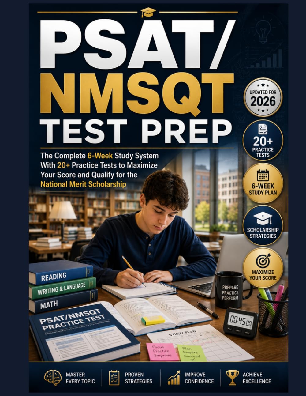 PSAT/NMSQT Test Prep: The Complete 6-Week Study System With 20+ Practice Tests to Maximize Your Score and Qualify for the National Merit Scholarship