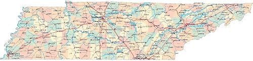 Empire - Póster de la carretera de Tennessee con mapa de la carretera de TN y mapa de la carretera de Tennessee