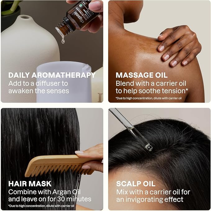 Aceite esencial de romero orgánico para cabello, piel, aromaterapia miniatura 4