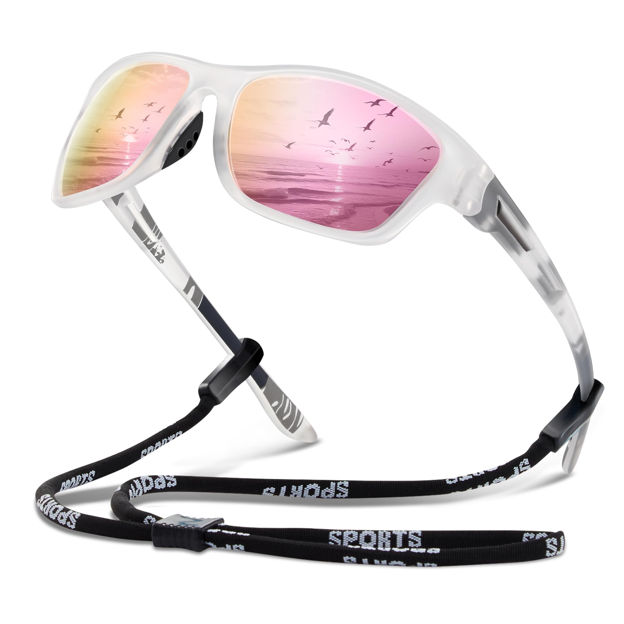 suoso Polarized Sports Sunglasses for Men: UV400 Protection Glasses Womens Wrap Around Goggles for Driving Fishing