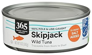365 by Whole Foods Market, Salted Skipjack Tuna in Water, 5 Ounce