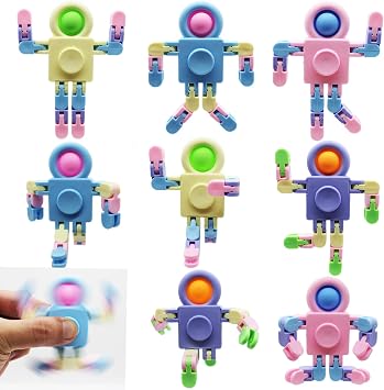 8 Pack Pop Fidget Spinner, Deformable Fidget Spinners