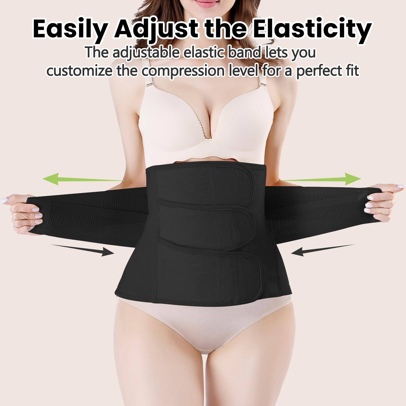 Pas poporodowy C-Section Recovery Belt Back Support Belly Wrap Belly Band Shapewear - czarny - L