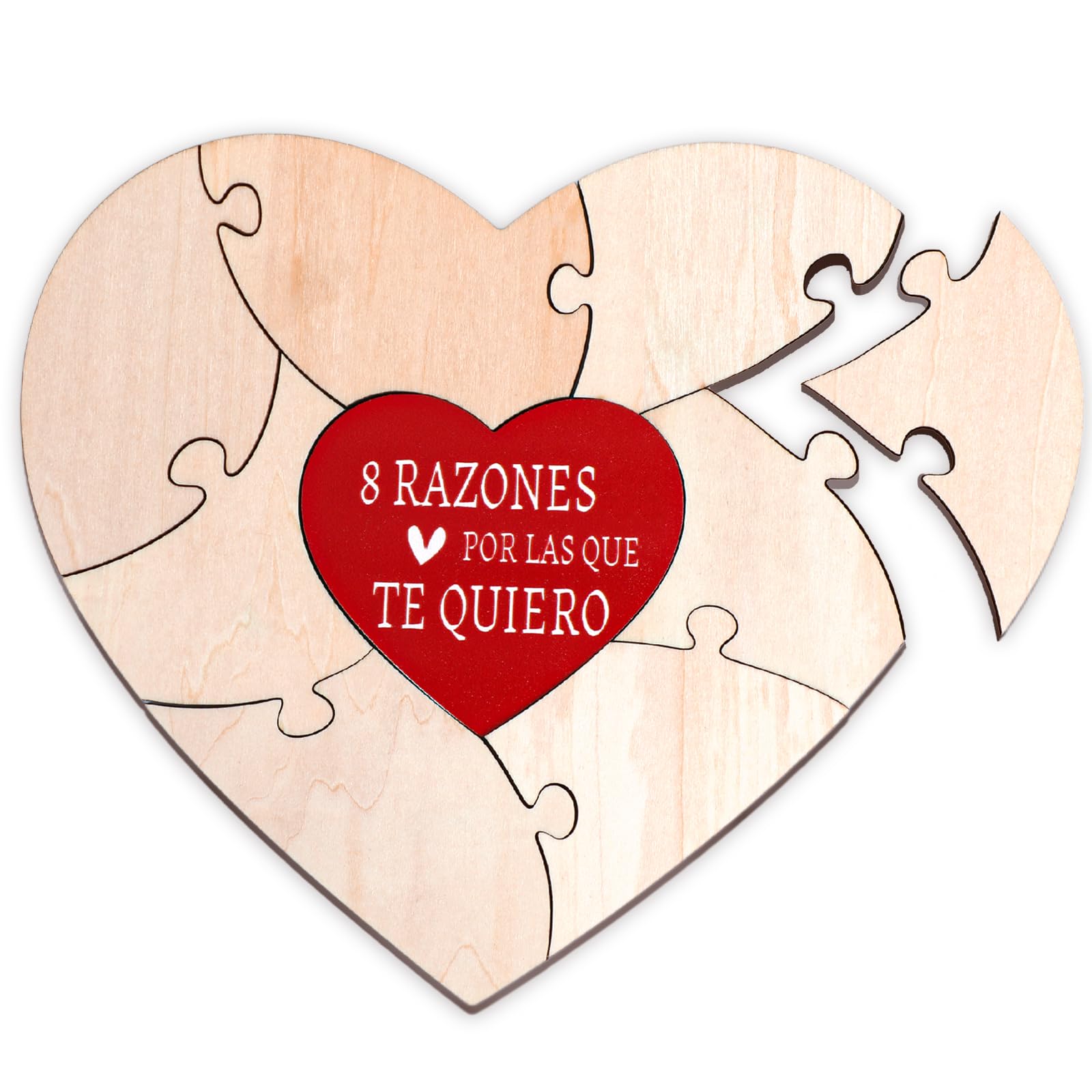 DPKOW Originales Regalo Pareja para San Valentín, Te Amo Razon Rompecabezas de Madera de Forma Corazón para Hombre Mujer Regalo Aniversario Pareja, Compromiso Boda Regalo Novio Novia Creativas