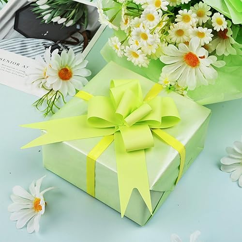 Miniatura 6 de Bolsome 100 hojas de papel de seda verde metálico de 20 x 14 pulgadas para envoltura de regalos, papel de seda perlado para bolsas de regalo para