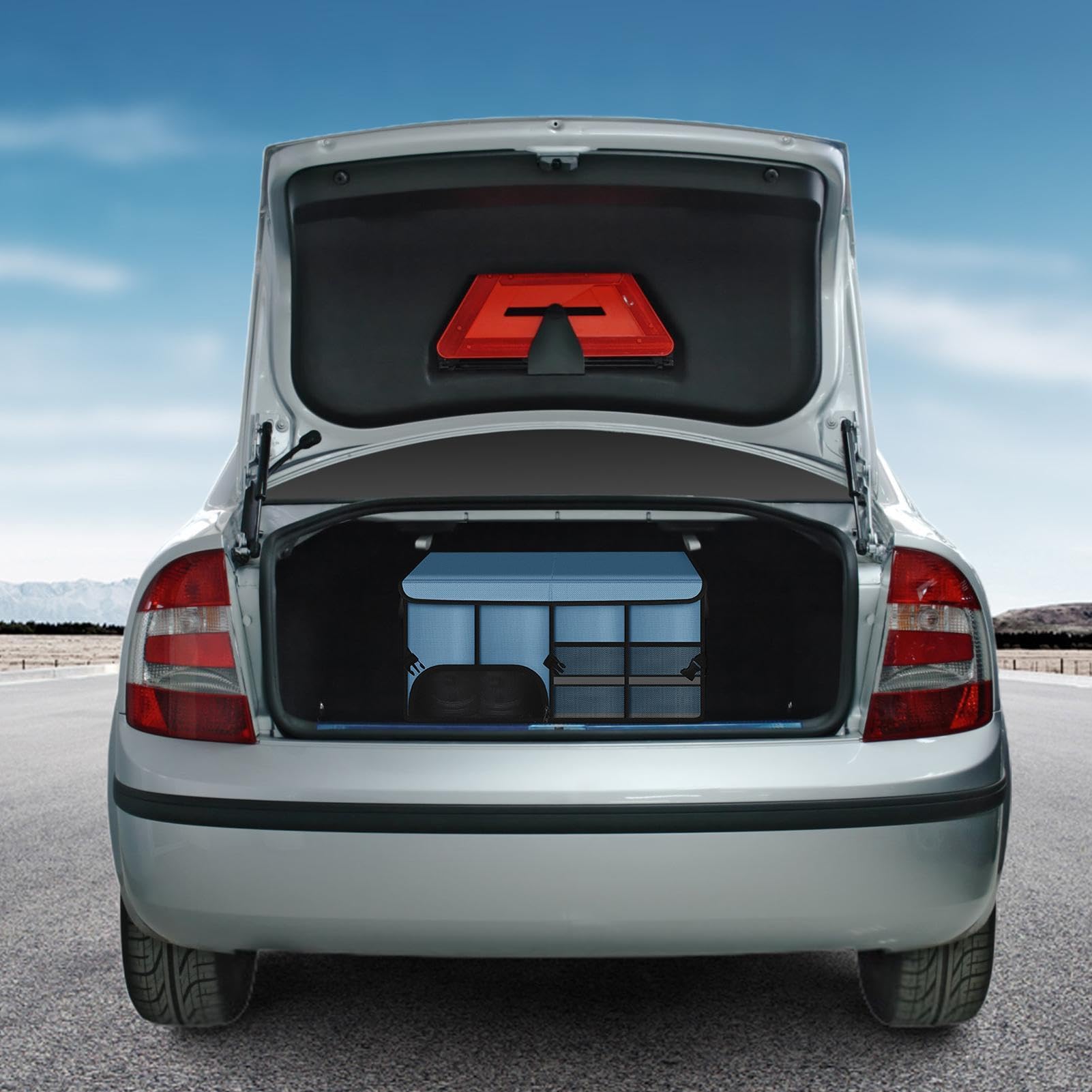 Organisateur de coffre de voiture avec couvercle, organisateur de rangement