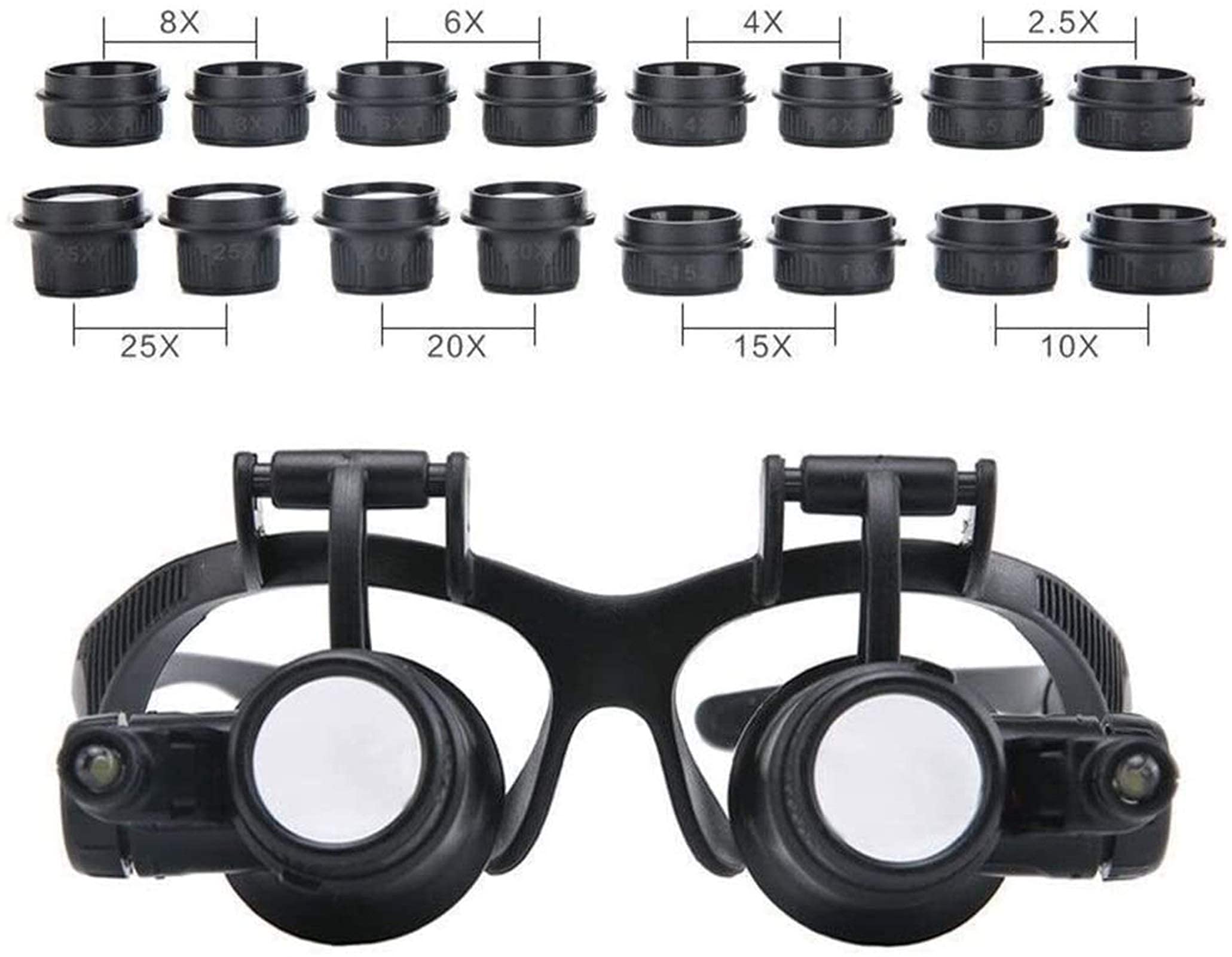 Lupa De Diadema, Gafas De Aumento Iluminadas Para La Cabeza, Lupa De Diadema Para Leer, Lupa Para Joyería, Reloj, Reparación Electrónica, Lupa Para Leer, Lupa Para Joyería, Pasatiempos, Lectura, Joye