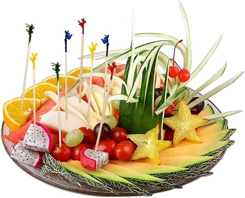 Miniatura 8 de BLUE TOP Palillos de dientes de madera con volantes de 4 pulgadas, paquete de 1000 palillos de dientes de cóctel para frutas, aperitivos, sándwiches