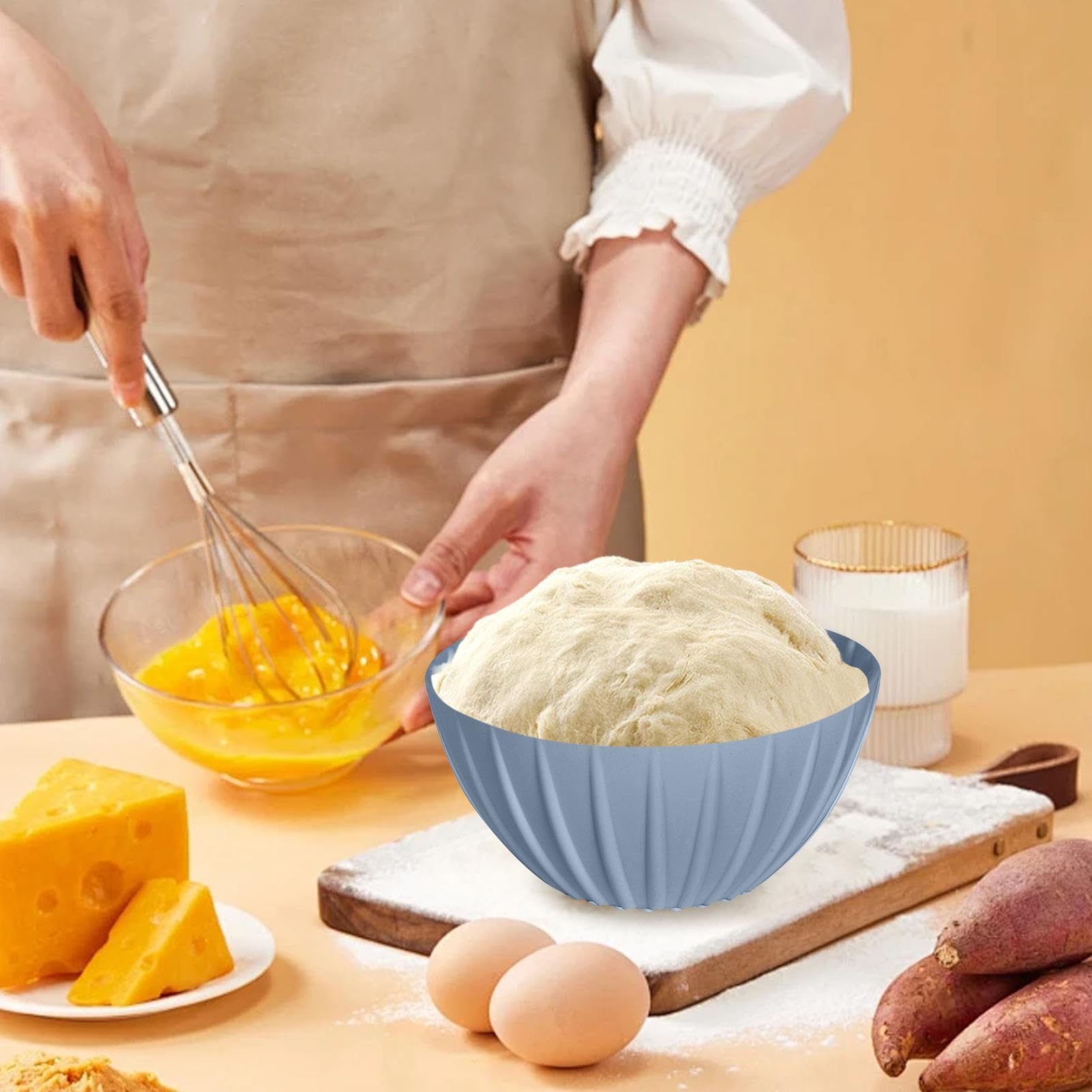 Siliconen broodrijsmand, voor het fermenteren van zuurdesembrood, B