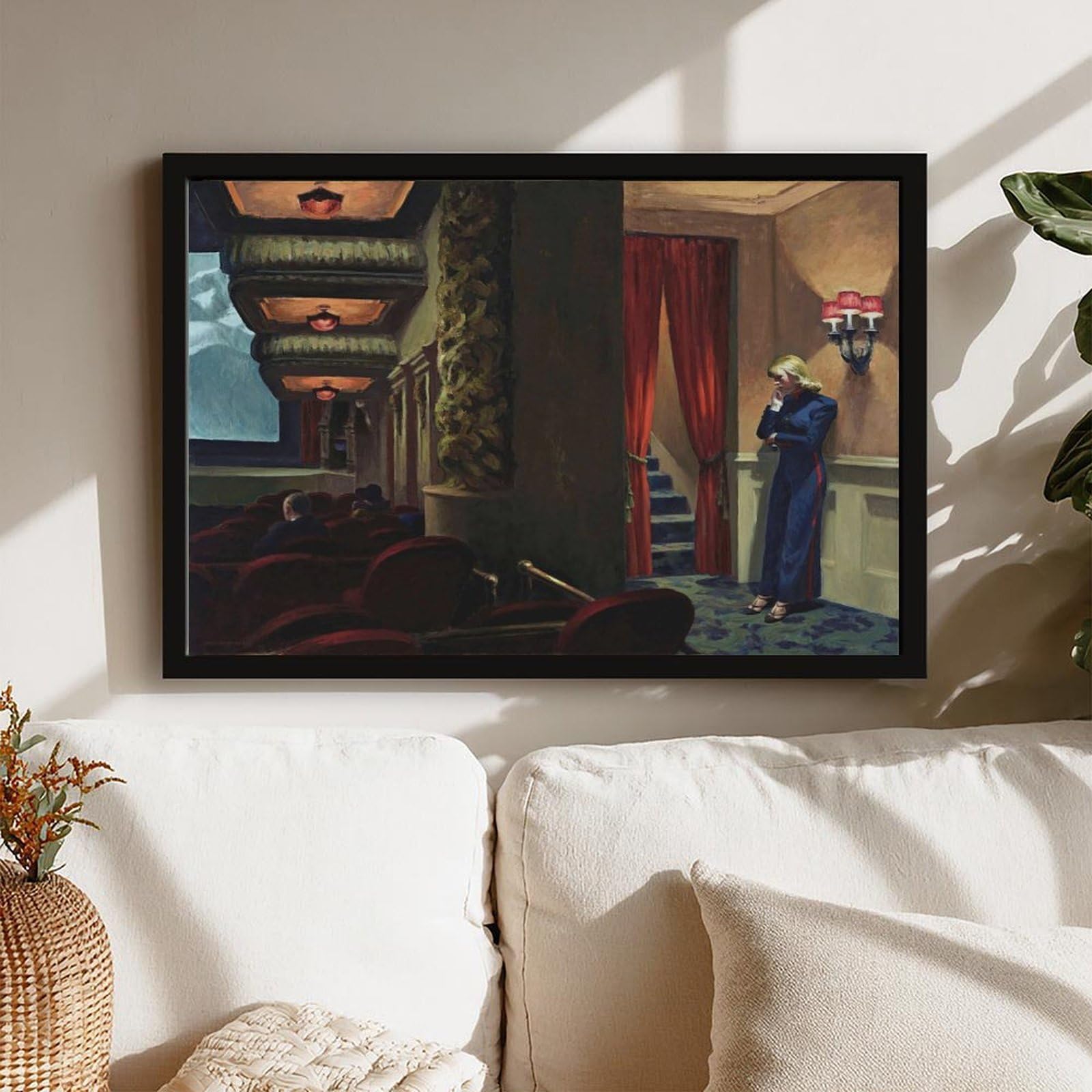 WCYB Edward Hopper Kunstdrucke, Poster, Motiv: New Yorker Film, Leinwand, Dekogemälde, Wandkunst für Büro, Wohnzimmer, zum Aufhängen, 40,6 x 61 cm (L x B)