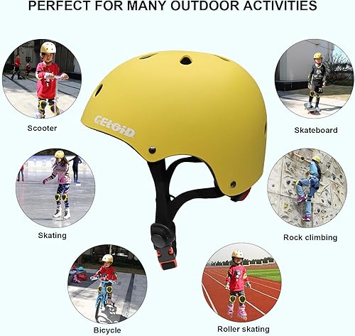 Miniatura 29 de Casco de bicicleta para niños, cascos de patineta para niños de 2 a 3 a 5 a 8 a 14 años, ajustable, multideporte, bicicleta, patinaje, fútbol, Negro