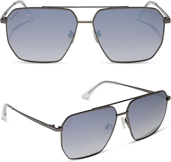 DIFF Berkely Navigator Sunglasses for Women | UV400 Protection | Modern Metal Frames | 100% UVA/UVB Protection, Trendy Designer Style, Stylish Versatile Everyday Wear, All Day Comfort, Trendy Designer Frames