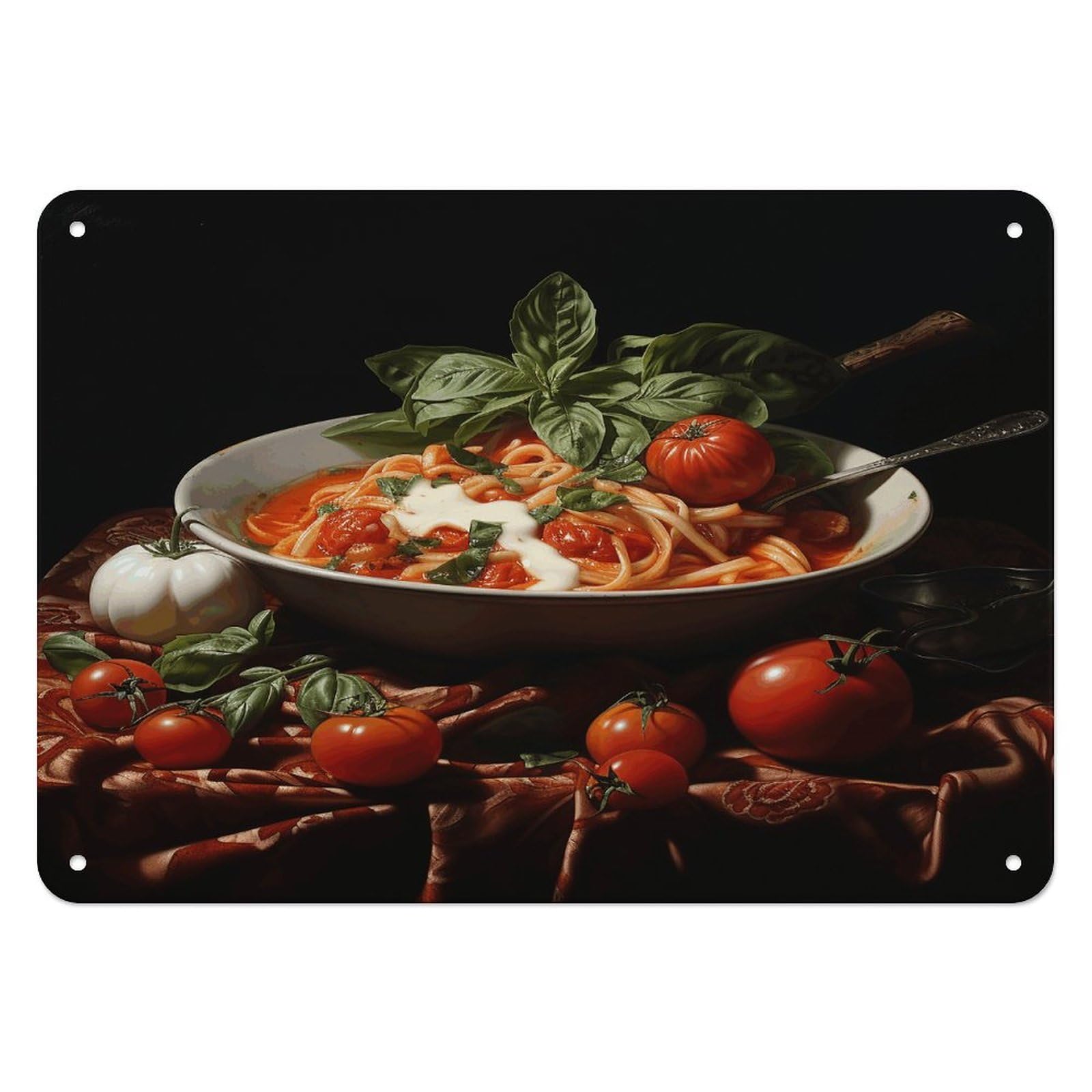 Fekiloot Style Italian Pasta Pictures Wall Decor Iron Painting Metal Sign