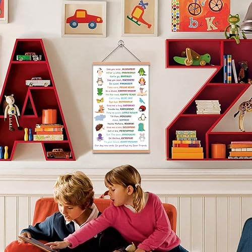 Miniatura 3 de CHDITB Póster de cocodrilo con texto en inglés "See You Later Alligator", marco para colgar pósteres de regreso a clases, arte de pared para