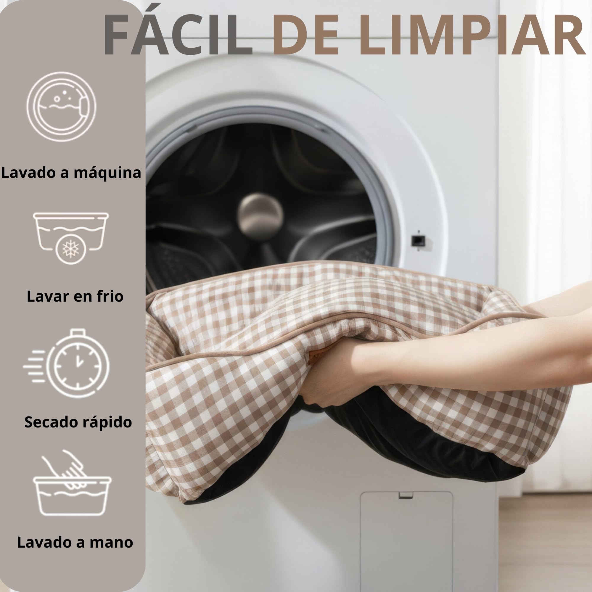 PESK Cama Perro Pequeño 57x47x15cm con Hueso de Juguete, Acolchada Relleno de Fibras, Cama Perros Medianos Lavable, Resistente Mordeduras, Camas Perros Medianos Antideslizante, Dog Bed (Beige Talla S)
