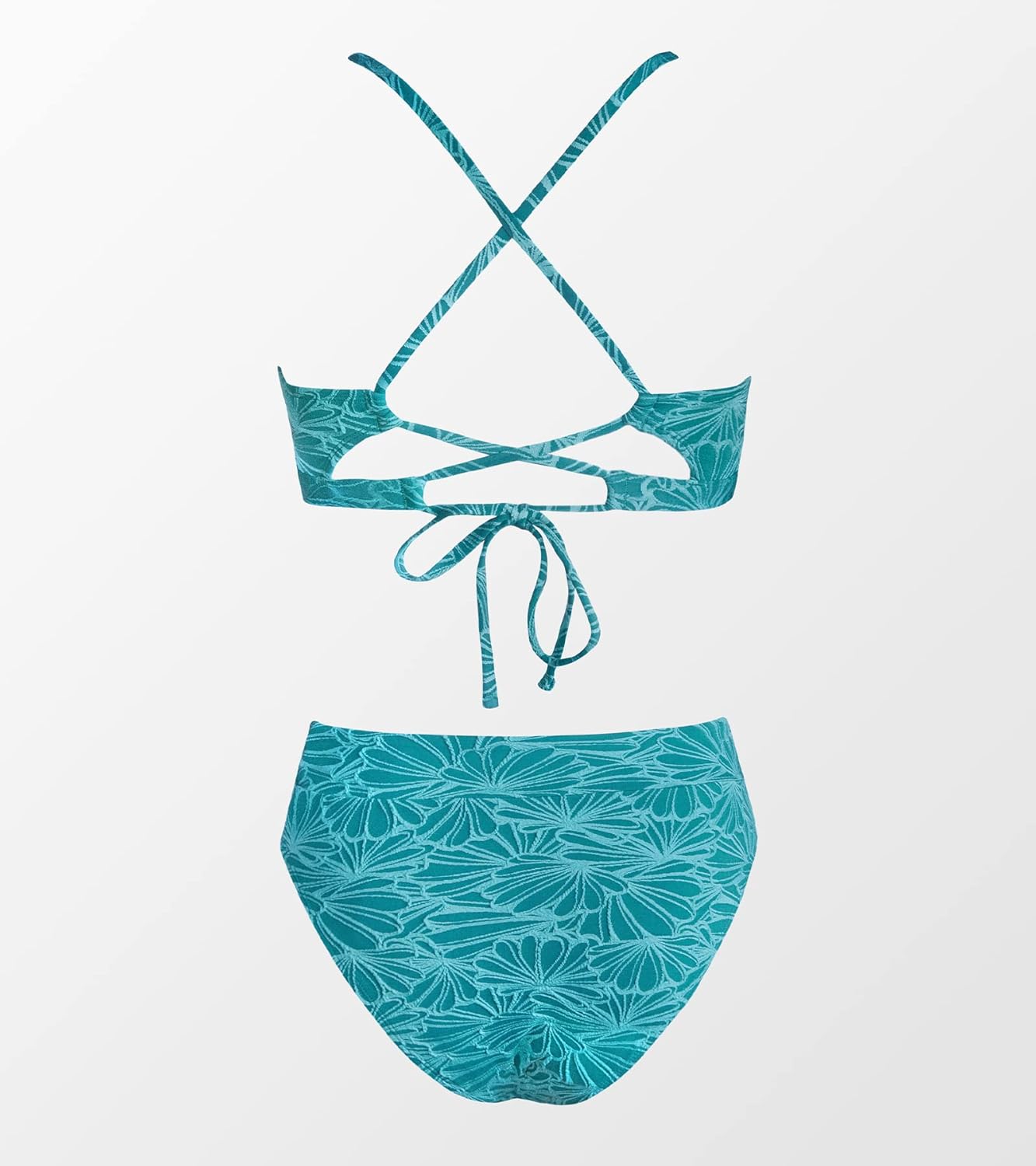 CUPSHE Bikini Set for Women Bathing Suit High Waisted Scalloped V Neck Two Pieces Swimsuit - Image 4