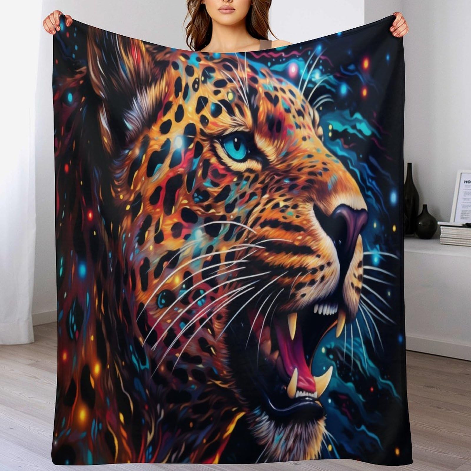 Couverture canapé chaude au motif léopard pour vos soirées cocooning