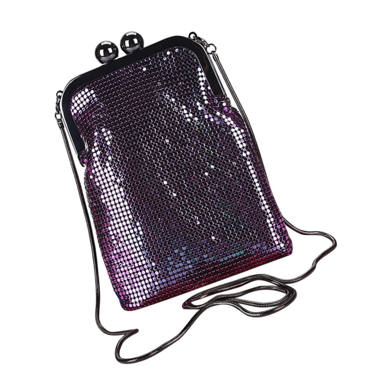 Sacoche téléphone de soirée portable brillante et petit sac bandoulière paillettes femme - 8