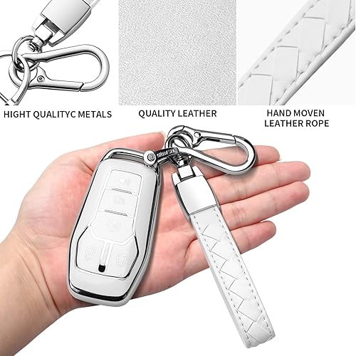 Miniatura 6 de Sindeda Funda para llavero Ford con llavero de poliuretano termoplástico suave de alta calidad, protección completa, compatible con Ford Fusion