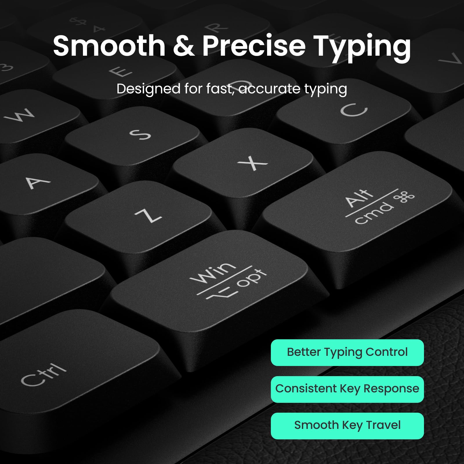 Nulea Ergonomic Split Keyboard, Wired Natural Typing Keyboard with Integrated Palm Rest for Wrist Pain Relief, 2-in-1 Type C&Type A Plug for Mac,Windows,Office & Home,Black — view 4